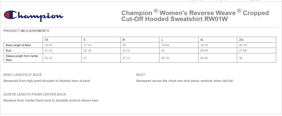 Sizing Chart